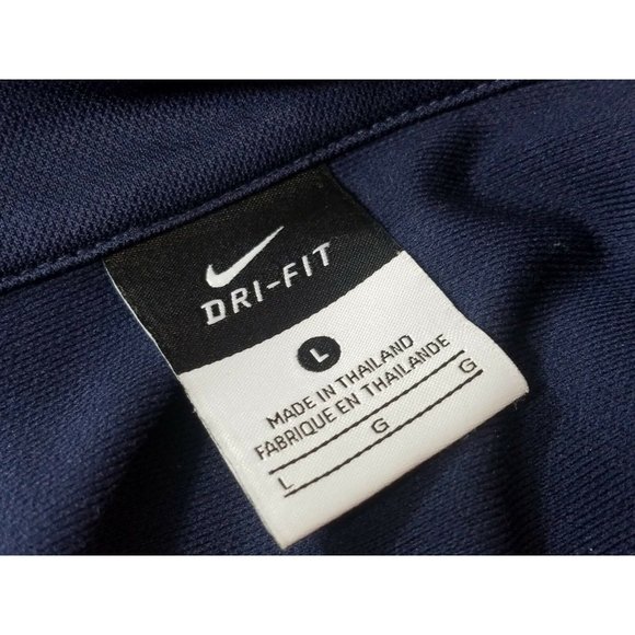 Nike Elite Sweater Basketball Warm Ups Men's Large Full Zip Navy Blue Stripe - Picture 9 of 10